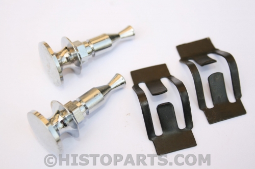 Chrome knob & clip kit, Ford grille.