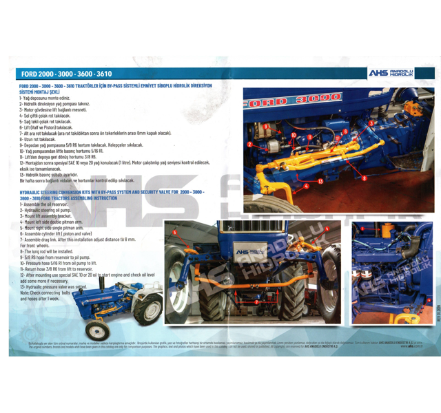 Stuurbekrachtingsset (conversie set), Ford 2000 & 3000 Histoparts
