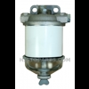 Fuel filter housing with glass bottom