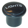 Knob for light switch. Says Light