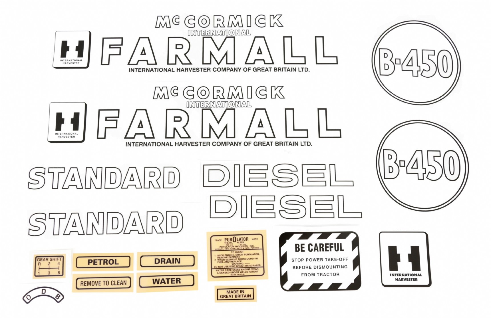 Stikkerset Farmall B-450