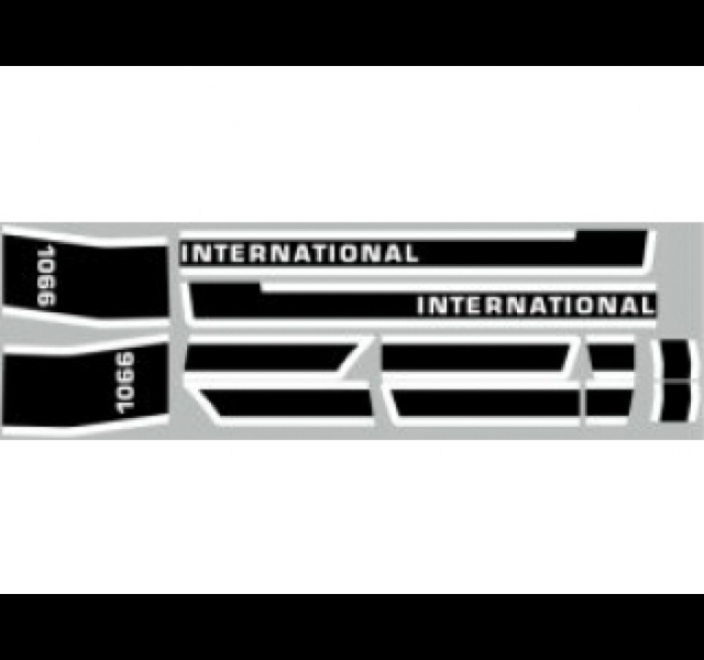 Motorkap stikkerset International 1066 (Black Stripe)