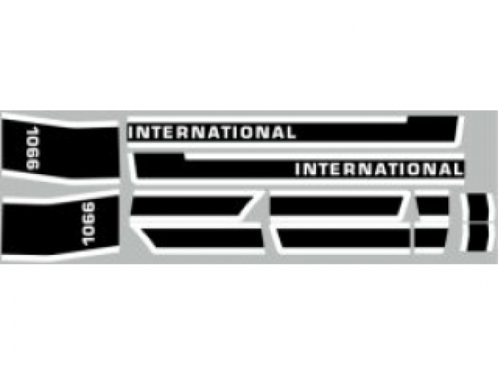 Motorkap stikkerset International 1066 (Black Stripe)