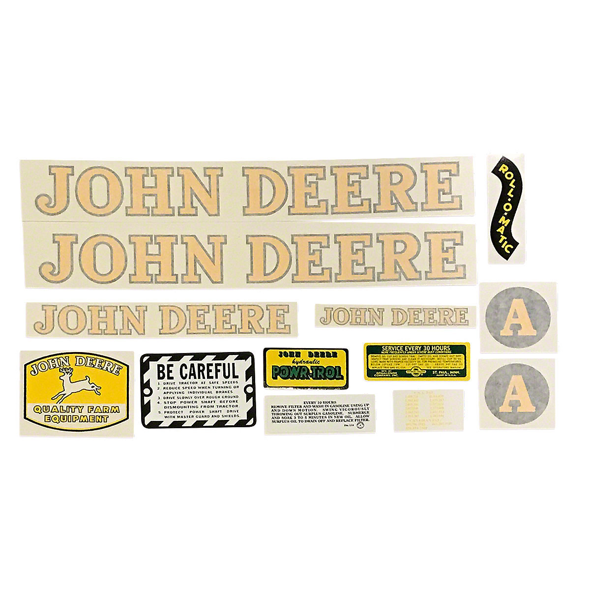 Decalset John Deere A, 1940-52