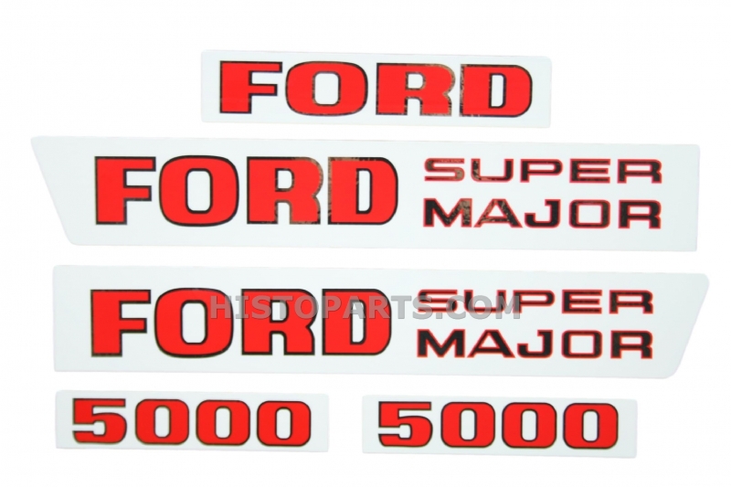 Motorkap stikkerset Ford 5000 Super Major