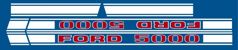 Motorkap stikkerset Ford 5000 (Na 1968)