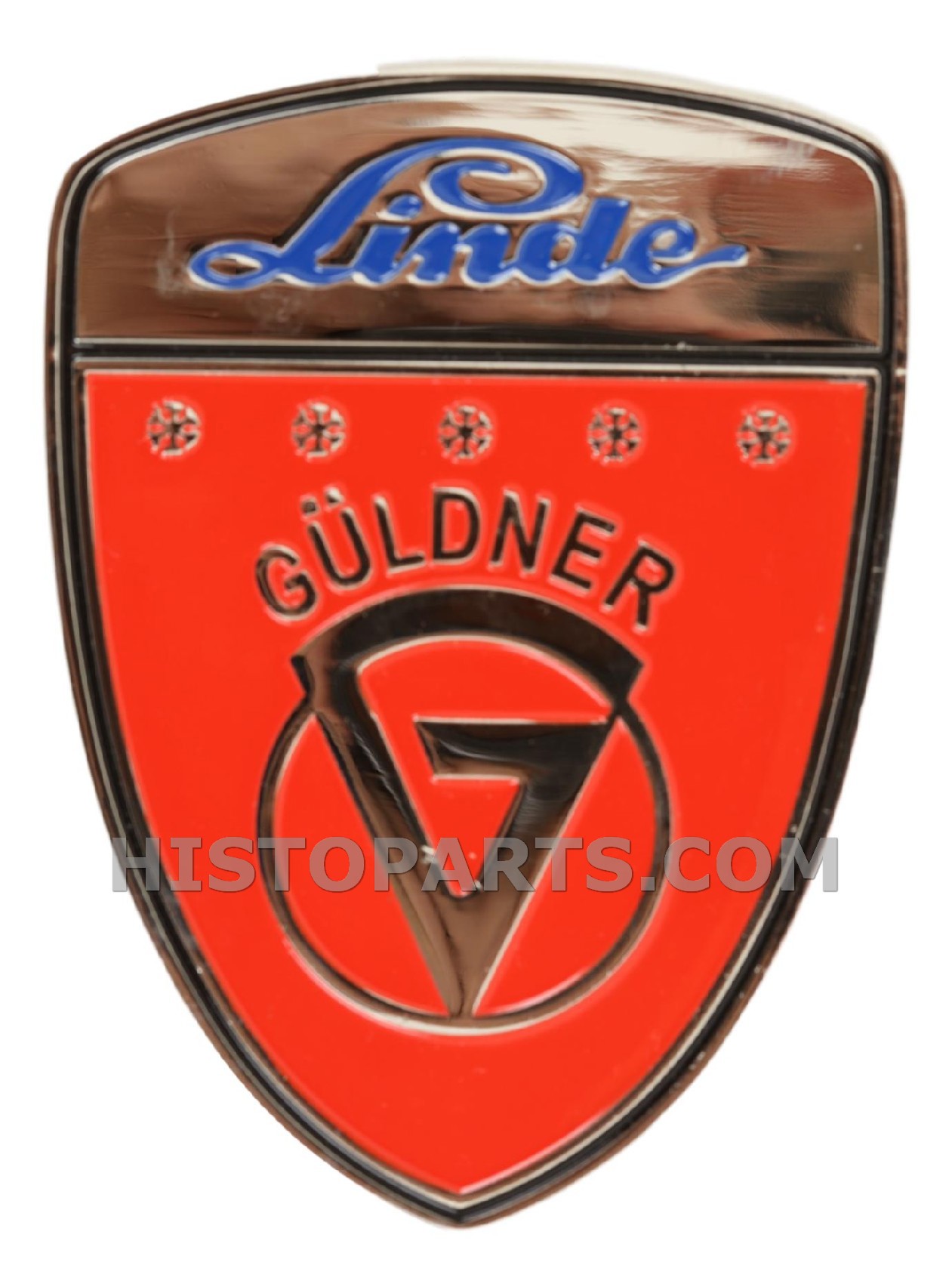 Chrome nose emblem, Guldner G-serie