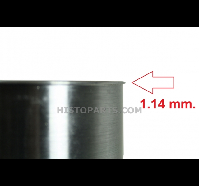 productphoto of Chrome finished liner, with 1.14 mm lip at top.