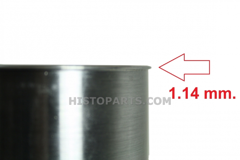 productphoto of Chrome finished liner, with 1.14 mm lip at top.