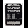 Typeplaatje Massey Ferguson 35X 4 cil. 1963
