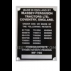 Commision plate Massey Ferguson 65. 1958-63