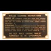 Start instruction plate Ferguson TEF 1952-56