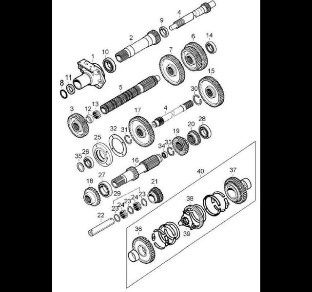Synchromesh tandwielen pakket. MF135, 133, 165, 240 & 285 Histoparts