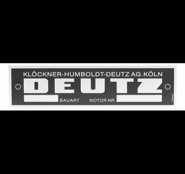 Deutz type plaatje 135 mm x 34 mm