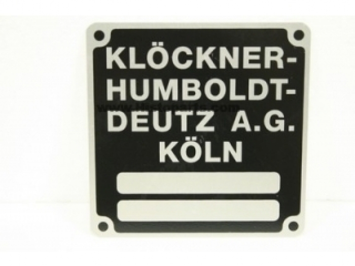 Deutz tag, 75 mm x 75 mm