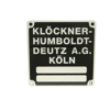 Deutz type plaatje 75 mm x 75 mm
