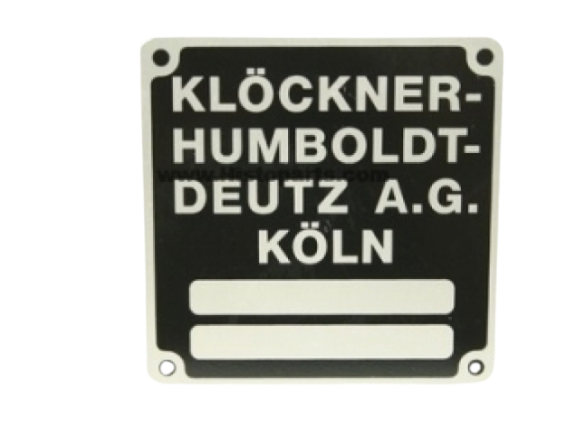 Deutz type plaatje 75 mm x 75 mm