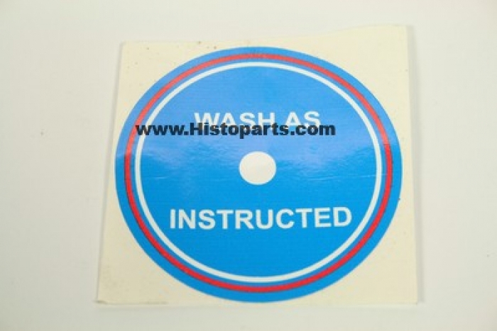 Decal, "Wash as instructed" Ferguson TEF.