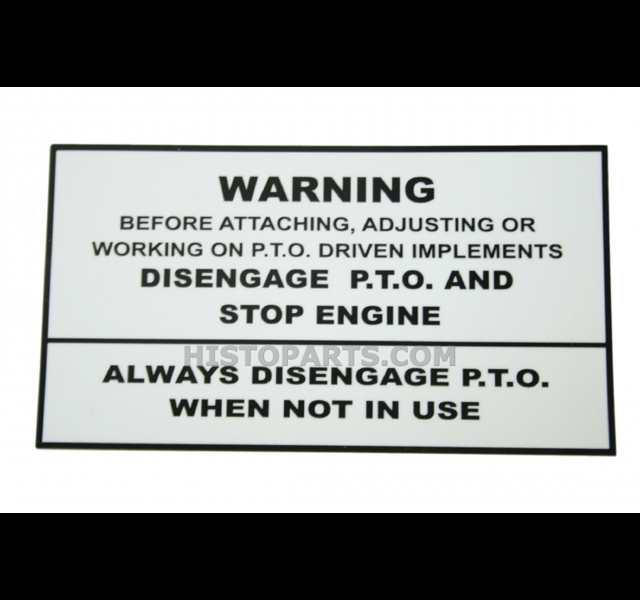 PTO warning decal, Massey Ferguson 135