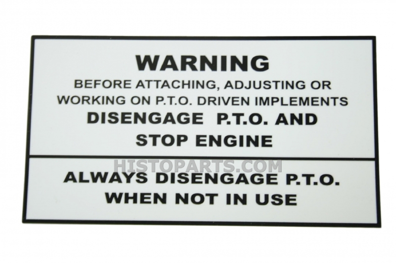 PTO warning decal, Massey Ferguson 135
