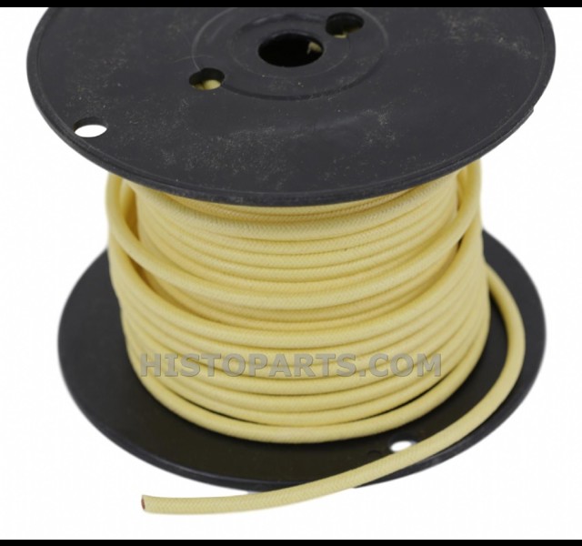 2.5 qmm. cloth covered, old style wire, Yellow