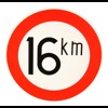16 KM. bordje, metaal