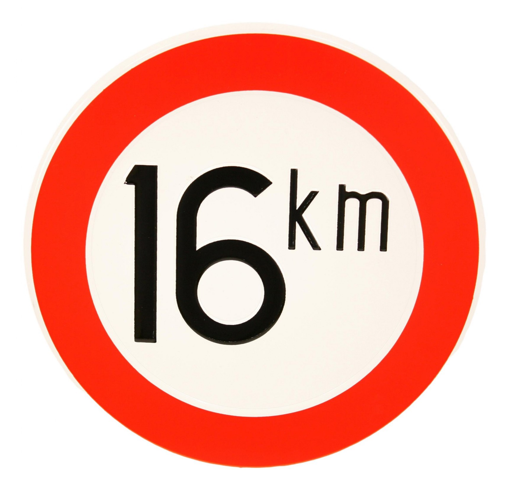 16 KM. bordje, metaal
