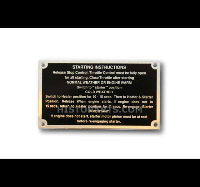Starting  instruction plate MF35