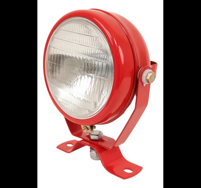 Ploeglamp met metalen behuizing.