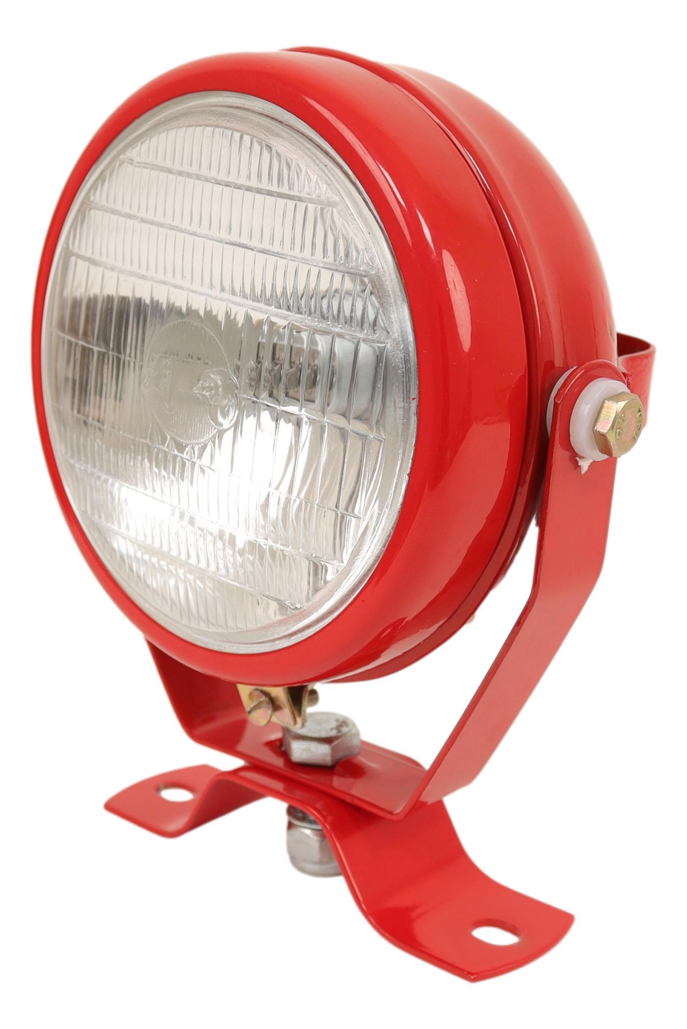 Ploeglamp met metalen behuizing.