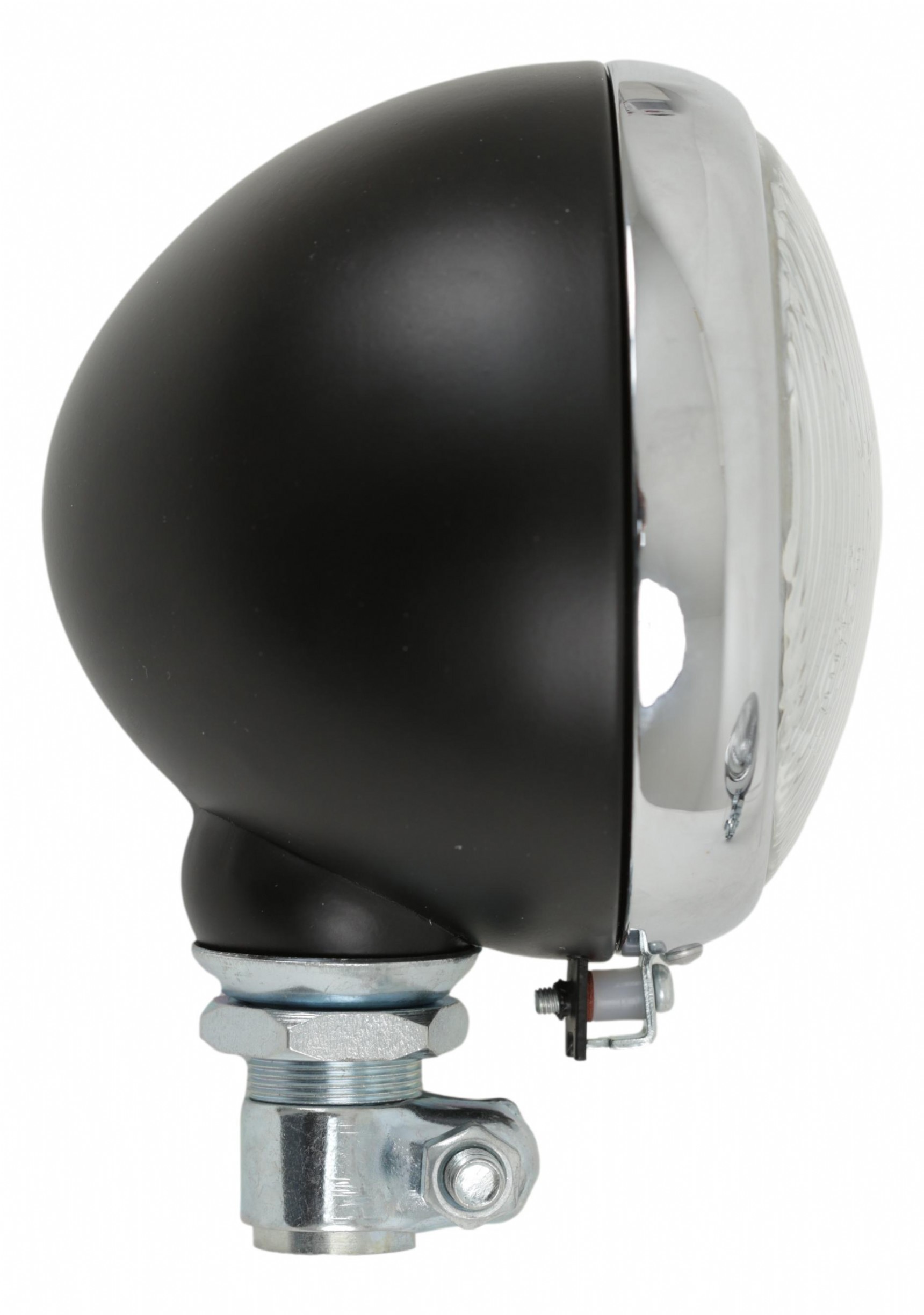 Koplamp set met chrome ring en buismontage onder  Histoparts
