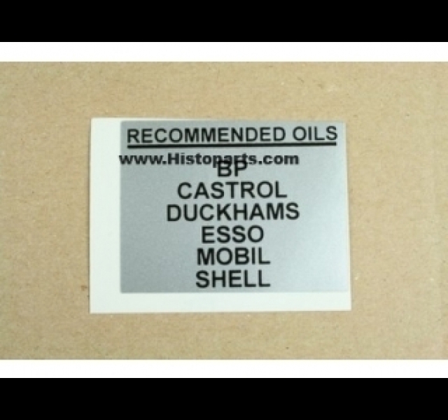 Recommended oil decal MF135
