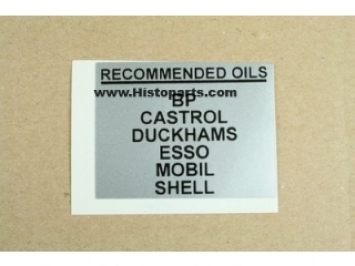 Recommended oil decal MF135