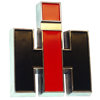 IH Chromen embleem 71.5 x 85 mm