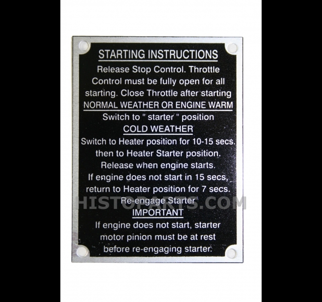 Start instructie plaatje Massey Ferguson 65.