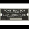 Serienummer plaatje Massey Harris Pony 1947 - early 1951