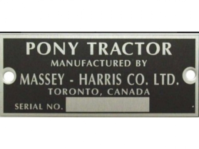 Serienummer plaatje Massey Harris Pony 1947 - early 1951