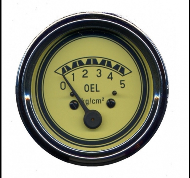 Oliedrukmeter 0-5 bar 60mm, inbouw