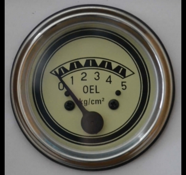 Oliedrukmeter 0-5 bar 52mm, inbouw