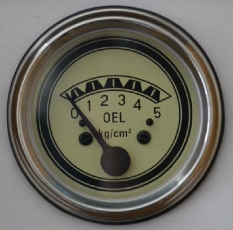 Oliedrukmeter 0-5 bar 52mm, inbouw