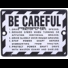 Be Careful plate, John Deere