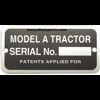 Serienummer plaatje John Deere A