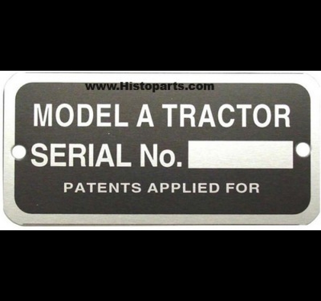 Serienummer plaatje John Deere A
