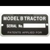 Serienummer plaatje John Deere B