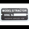 Serienummer plaatje John Deere G