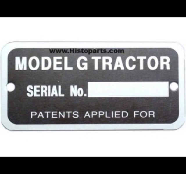 Serienummer plaatje John Deere G