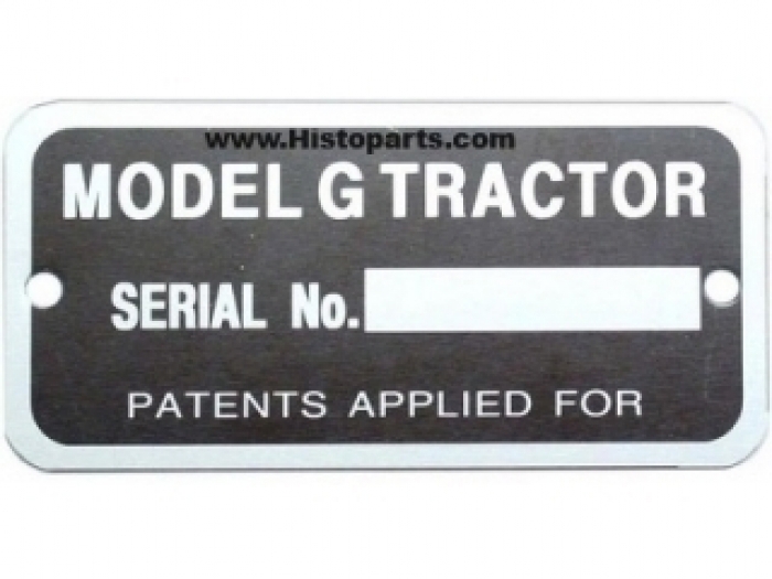 Serienummer plaatje John Deere G