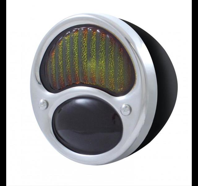 Tail light with indicator, Chrome-black housing