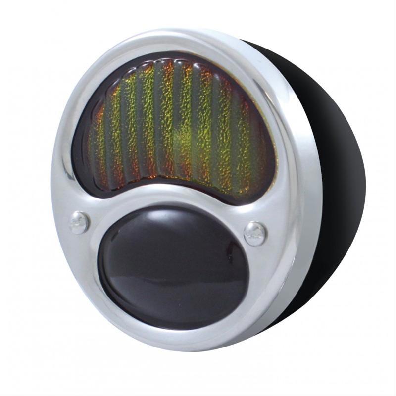 Tail light with indicator, Chrome-black housing