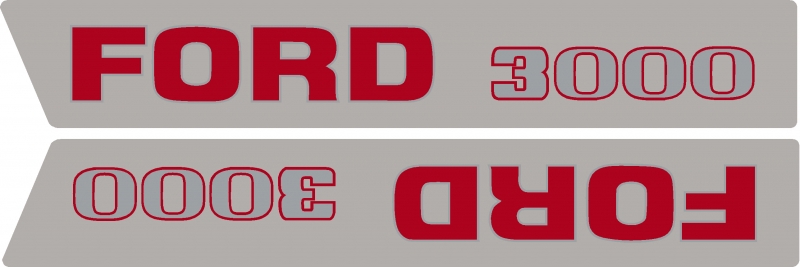 Bonnet decal set Ford 3000 up to 1968